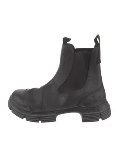 Pre-owned Ganni Rubber Rain Boots In Black