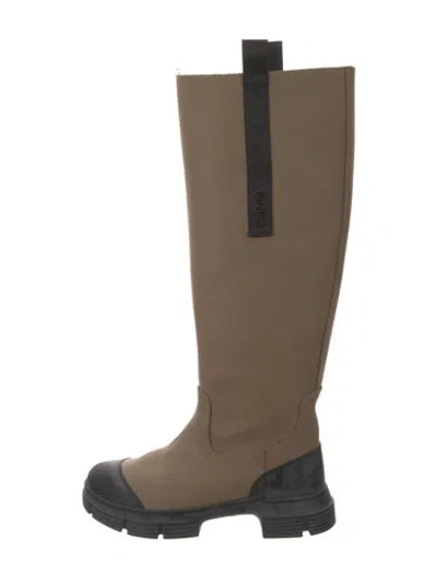 Pre-owned Ganni Rubber Rain Boots In Multi