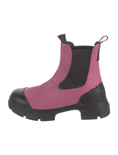 Pre-owned Ganni Rubber Rain Boots In Pink
