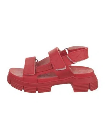 Pre-owned Ganni Rubber Sandals In Red