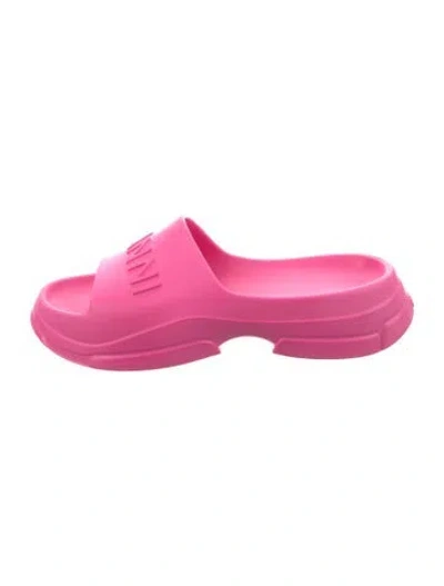 Pre-owned Ganni Rubber Slides In Pink