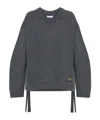 Ganni Sweater Wool Side Ties In Black