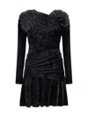 Ganni Women Ruched Mini Dress In Black