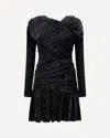 Ganni Women Ruched Mini Dress In Black