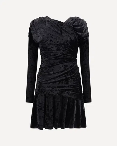 Ganni Women Ruched Mini Dress In Black