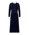 Ganni Midikleid Aus Samt In Black