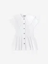 Ganni Short Cotton Shirt With Ruffles In White