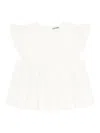 Ganni Pleated Cotton-blend Poplin Blouse In White