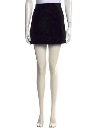 Pre-owned Ganni Ruffle Embellishment Mini Skirt In Black