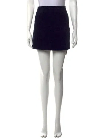 Pre-owned Ganni Ruffle Embellishment Mini Skirt In Blue