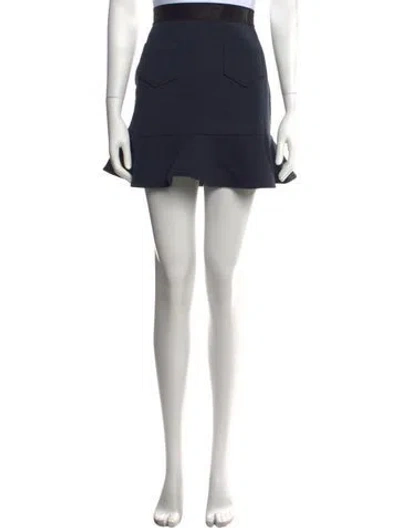 Pre-owned Ganni Ruffle Embellishment Mini Skirt In Blue