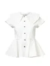Ganni White Regular Solid Shirt In White