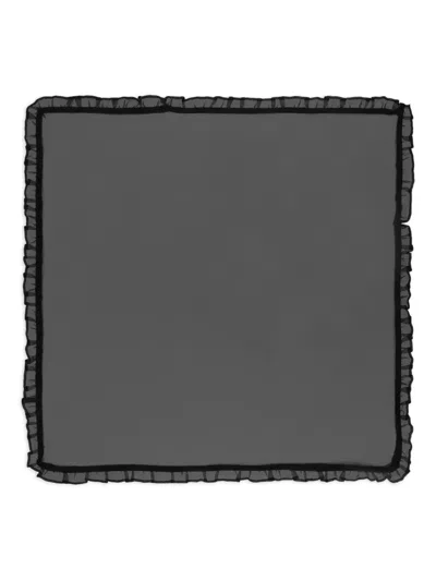 Ganni Ruffle-trim Scarf In Black