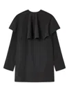 Ganni Light Twill Suiting Circle Collar Mini Dress In Black