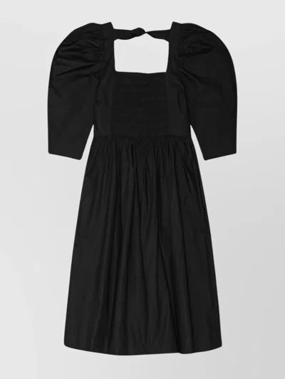 Ganni Women's Poplin Smock Dress Black | Size 42 | F9492099