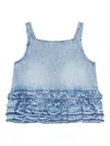 Ganni Ruffle Strap Back Sleeveless Top