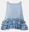 Ganni Ruffle Strap Back Sleeveless Top