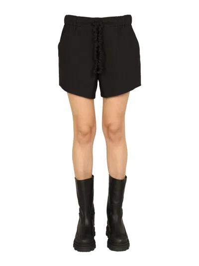 GANNI GANNI RUFFLED ELASTIC SHORTS