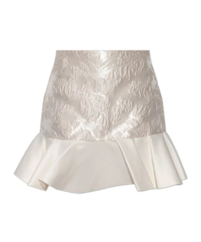 Ganni Ruffled Hem Midi Skirt In Multi