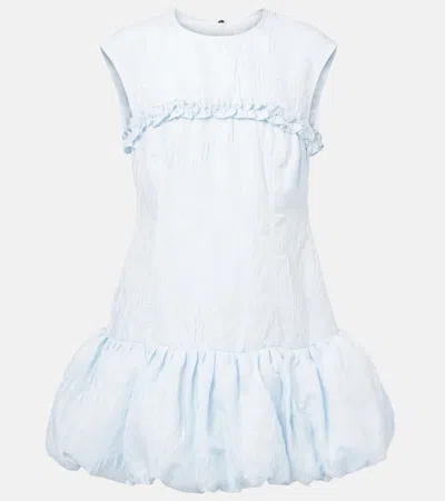 Ganni Cloqué Corset Mini Dress In Blue