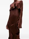 Ganni Ruffled Maxi Dress In Brown
