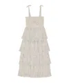 Ganni Georgette Midi Dress In Nude