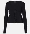 Ganni Light Mohair Tie String Cardigan Sky Captain In Black
