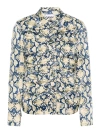 Ganni Fitted Button-front Crinkled Satin Shirt In Multicolour