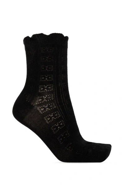 Ganni Ruffled Socks In Black