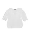 Ganni Ruffled-trim Cotton Blouse In White