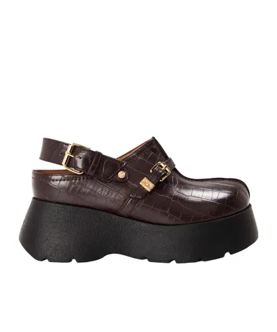 Ganni Sabot Platform Boots In Black
