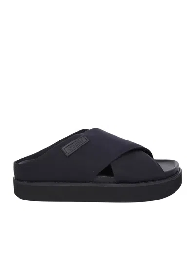 Ganni Black Crossover Sandals