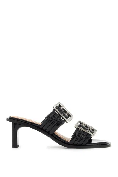 Ganni Black Feminine Buckled Heeled Sandals