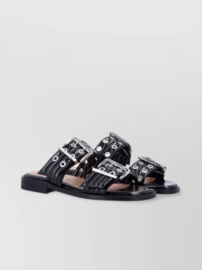 GANNI SANDALS DOUBLE STRAP BUCKLE DETAIL