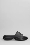 Ganni Flats In Black Rubber/plasic In Black