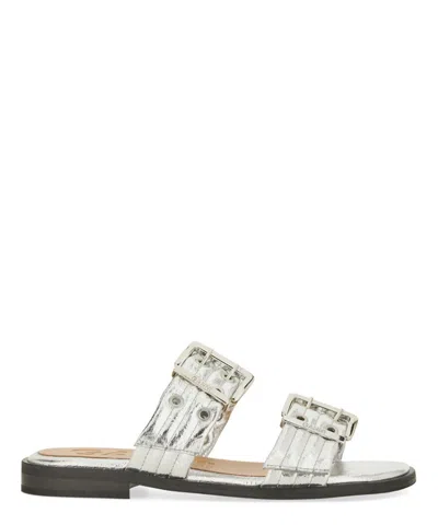Ganni Sandals In Silver