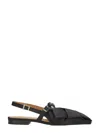 Ganni Big Bow Slingback Pointed-toe Flats
