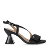 Ganni Black Big Bow High Heeled Sandals In Black