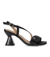 Ganni Satin Black Heeled Sandal In Black