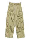 Ganni Womens Boa Elasticated Patch-pocket Shell Trousers In Green