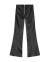 Ganni Double Satin Flared Trousers In Black
