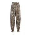Ganni Washed Cotton Canvas Drawstring Pants In Almond Milk