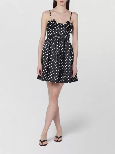 Ganni Multicolor Recycled Polyester Casual Dress In Black