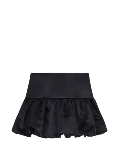 Ganni Satin Mini Skirt In Blue