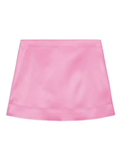 Ganni Minirock Aus Satin In Pink