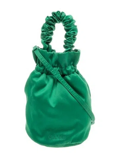 Pre-owned Ganni Satin Ocassion In Green