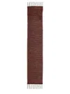 Ganni Red Check Fringed Scarf