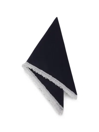 Ganni Scarf In Lace Wool In Black