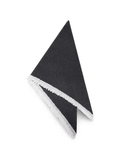 Ganni Scarf In Lace Wool In Gray