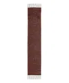Ganni Red Check Fringed Scarf In Red